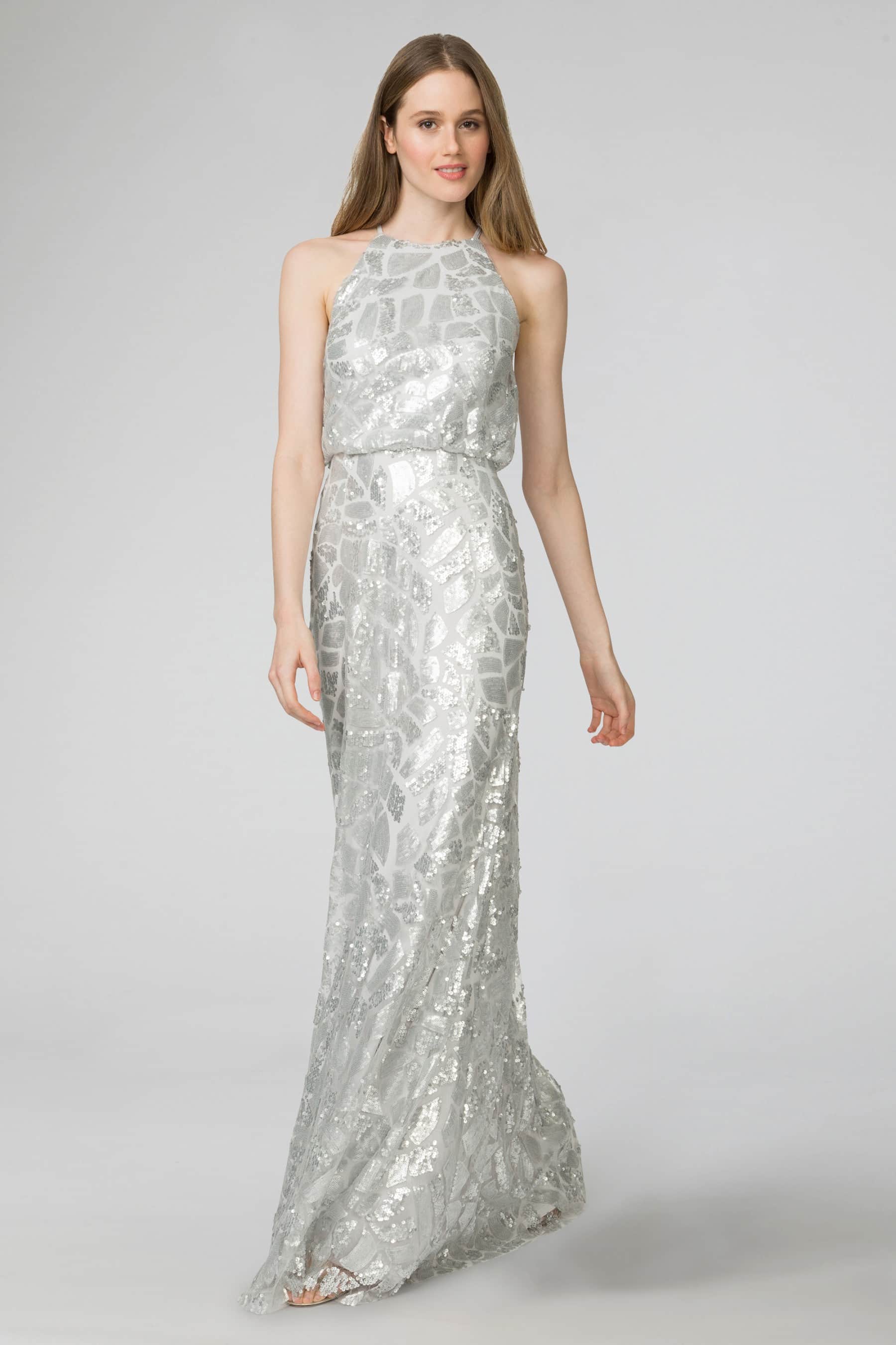 Long White Sequin Gowns for Weddings, Vow Renewals, or Engagement