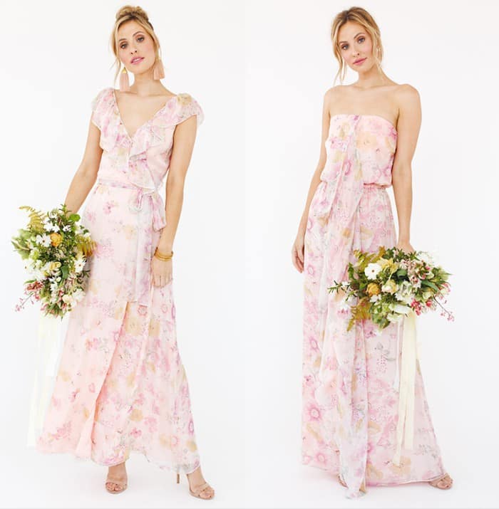 Floral, Peach, Blush and Cream Bridesmaid Dresses to Mix and Match
