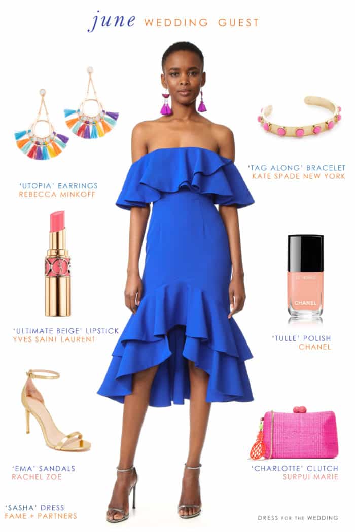 cobalt blue wedding guest outfit