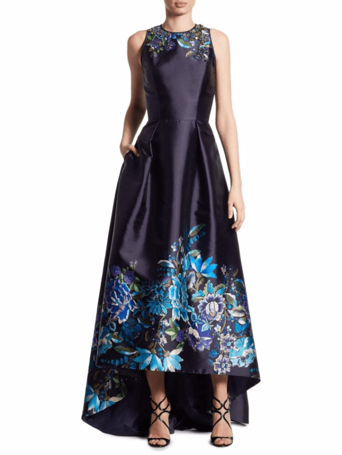 Black Floral Hi Low Formal Dress for Mother of the Groom or Mother of the Bride