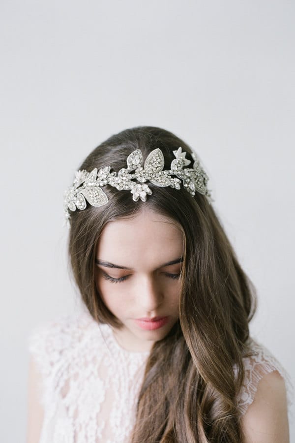 Embellished Bridal Headband in Silver