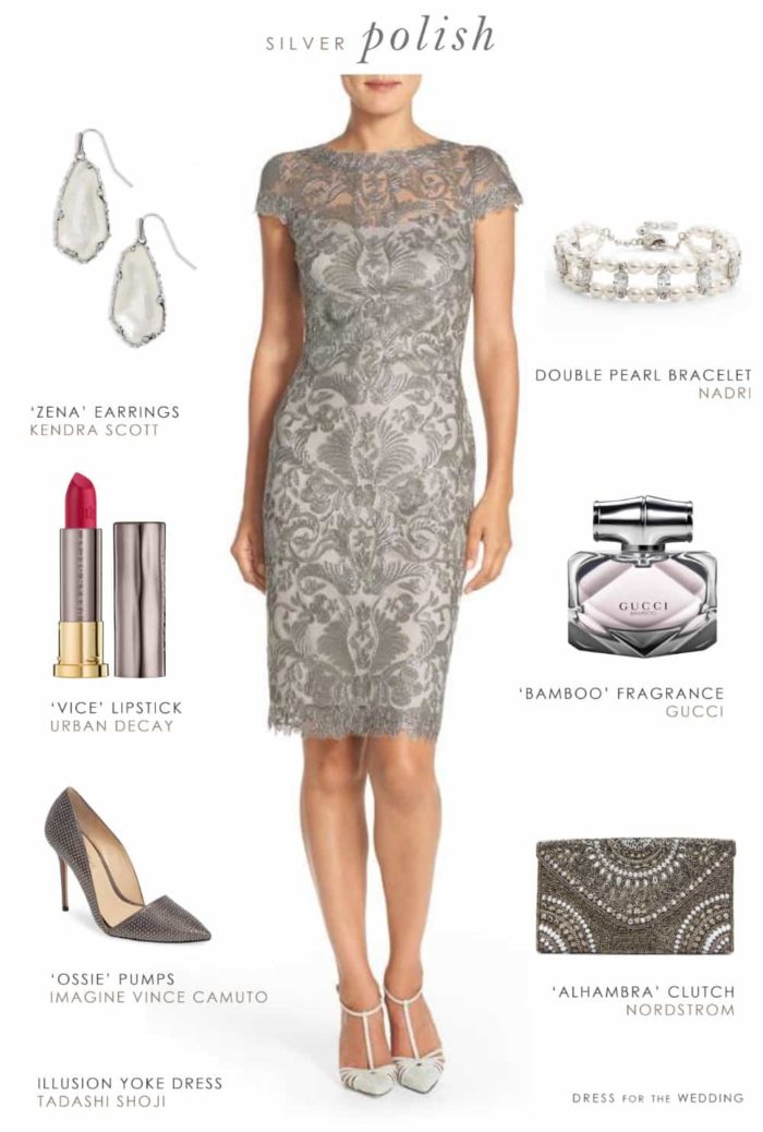 grey cocktail dress for wedding