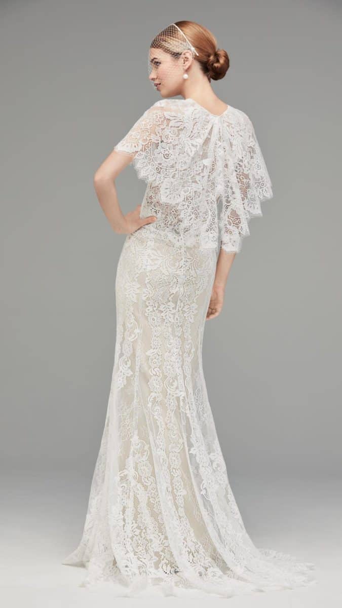 Designer lace wedding dress with lace back detail | Jael