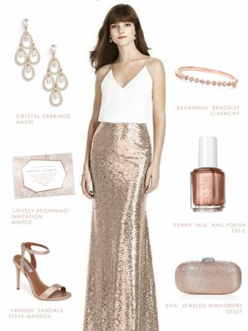 Rose Gold Sequin Skirt for Bridesmaids