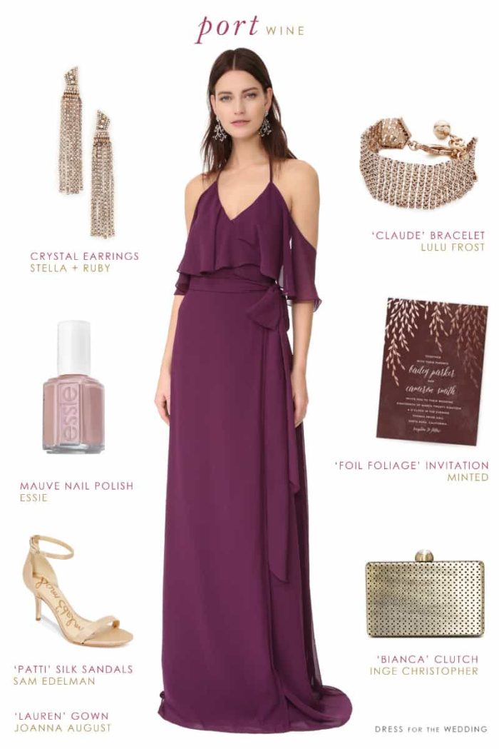 Wine Bridesmaid Dress