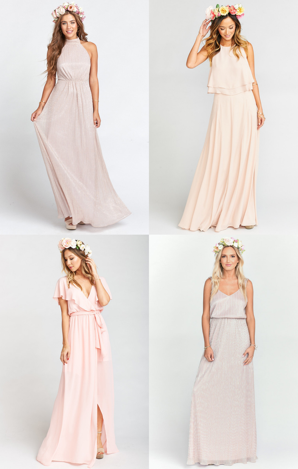 Blush and Gold Mix and Match Bridesmaid Dresses - Dress for the Wedding