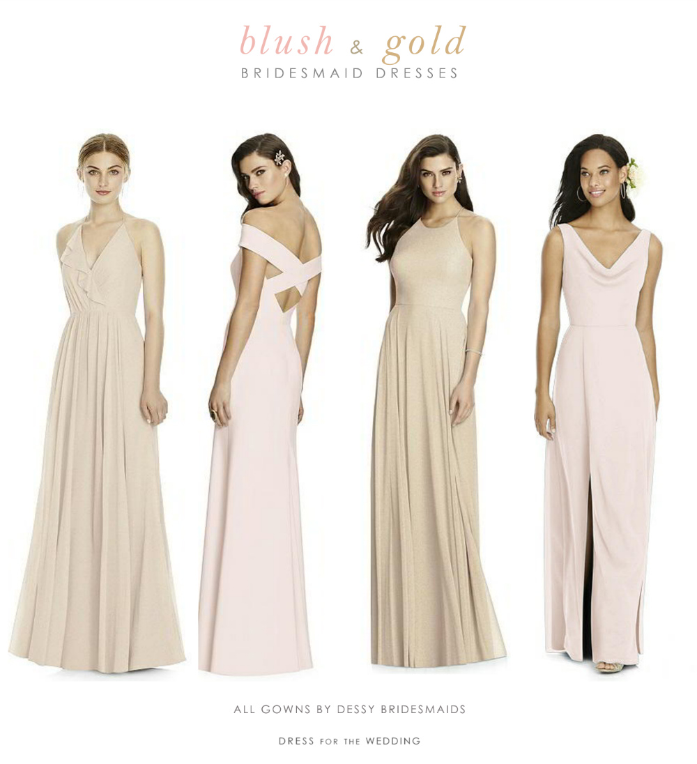 Blush and Gold Mix and Match Bridesmaid Dresses Dress for the Wedding