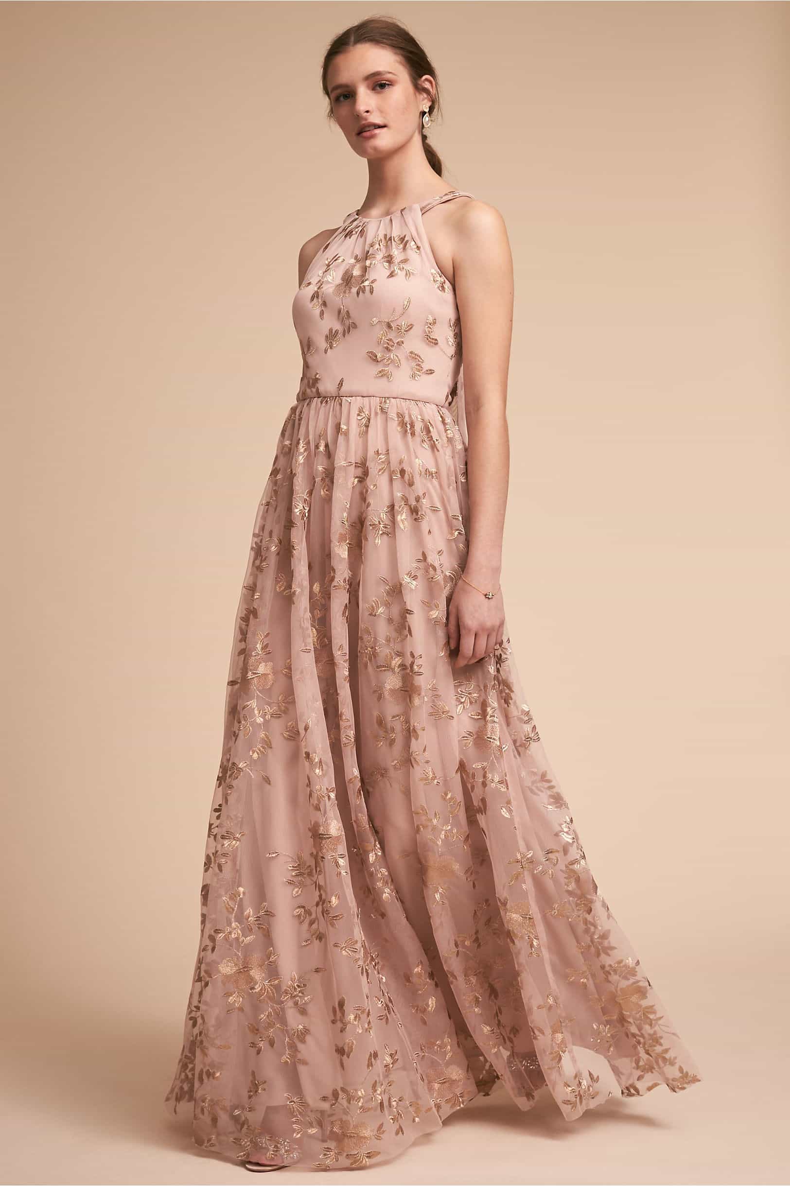 blush and gold gown