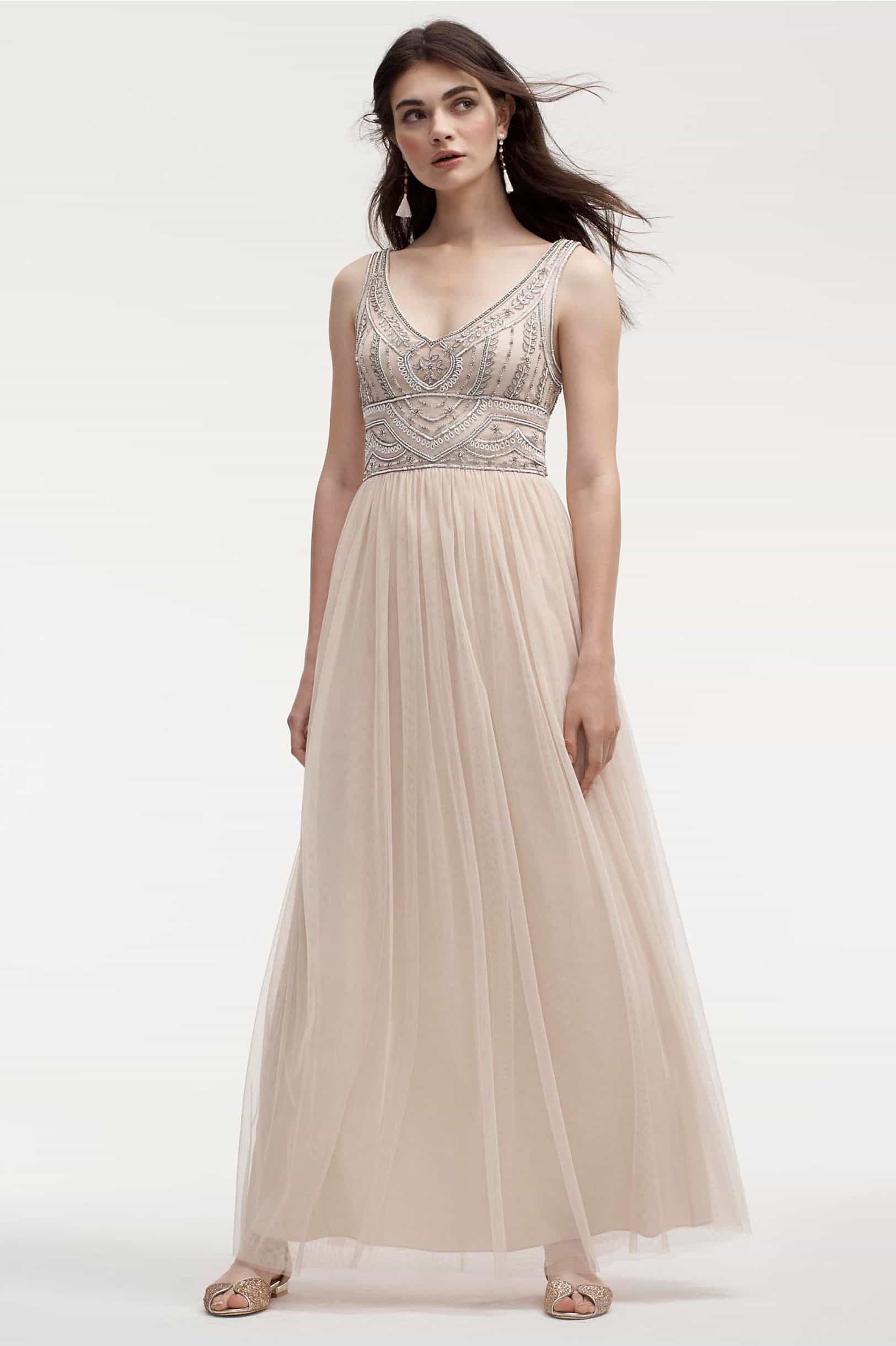 blush and gold gown