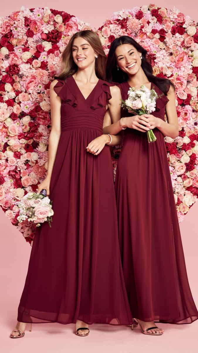 david's bridal burgundy bridesmaid