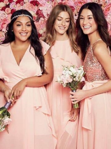 affordable blush bridesmaid dresses from David's Bridal