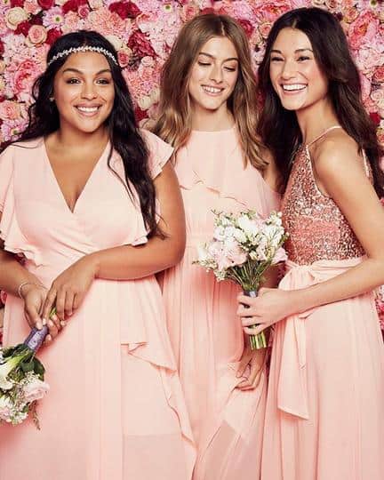 affordable blush bridesmaid dresses from David's Bridal