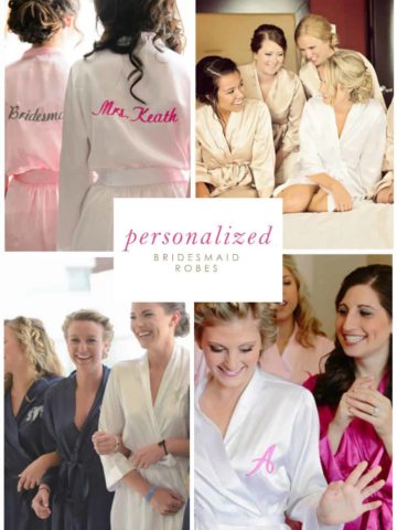 Matching personalized robes for bridesmaids