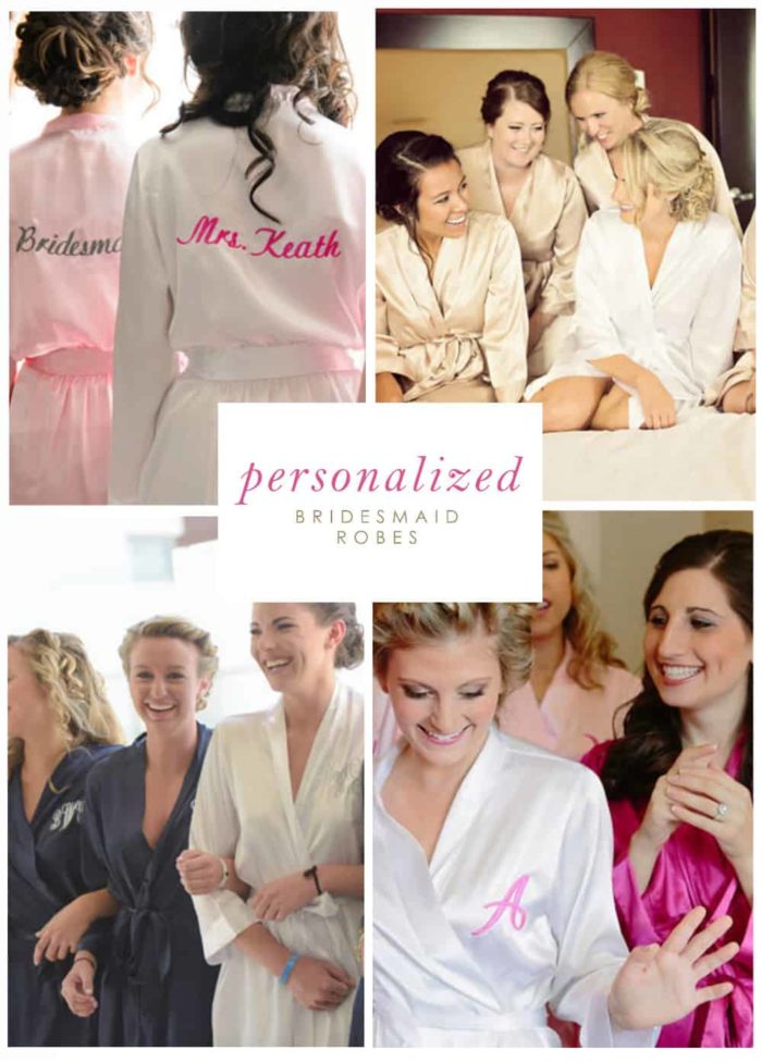 Matching personalized robes for bridesmaids