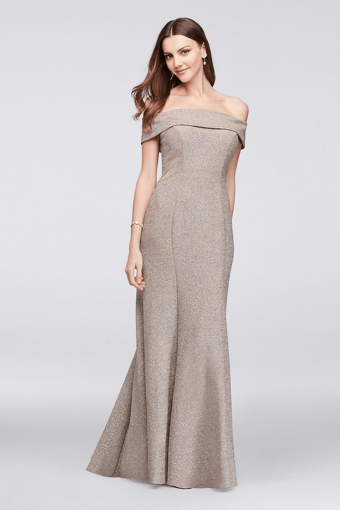 Off-The-Shoulder Gown for a Mother-of-the Bride | Dress for the Wedding