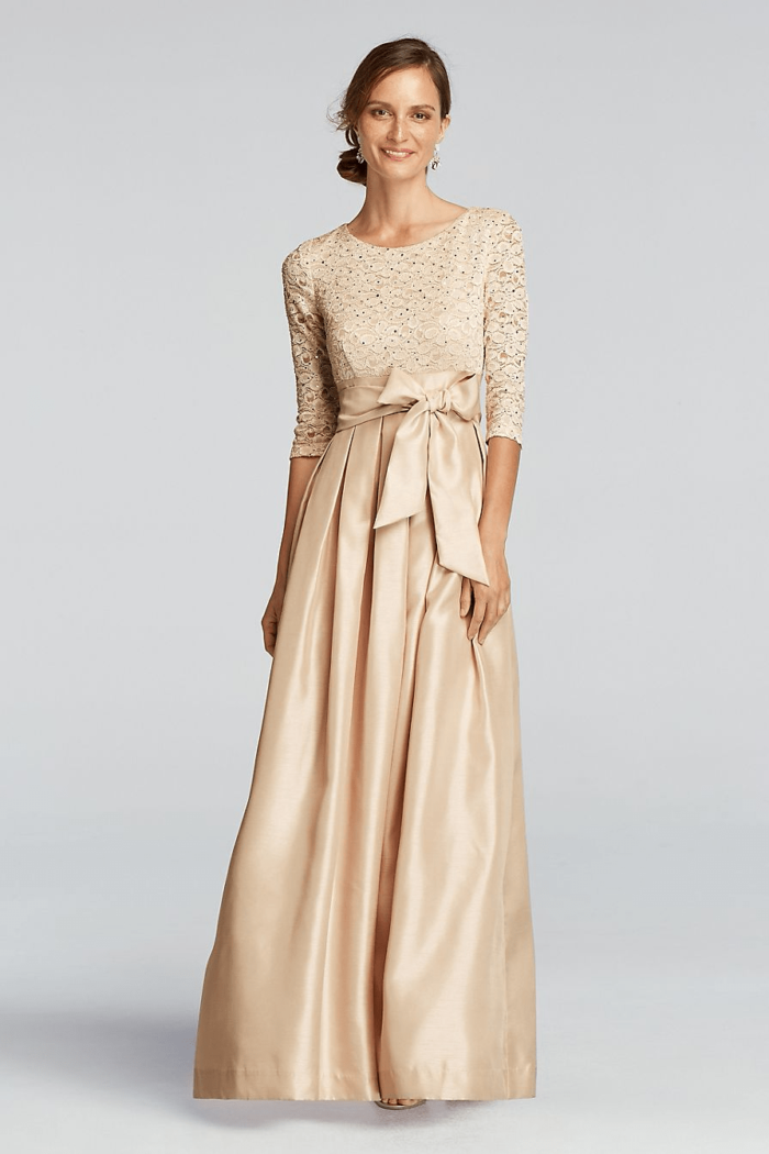 gold mother of the bride dresses