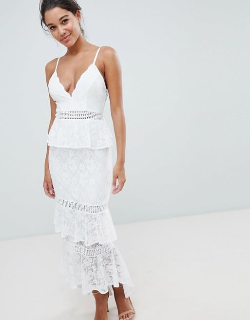 little white lace midi dress