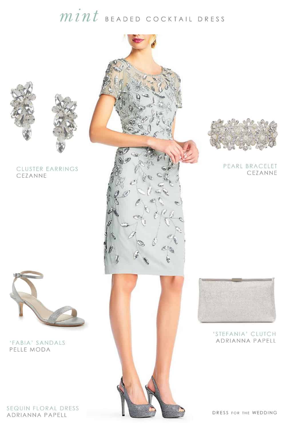 Pale Green Beaded Short Dress for a Wedding Dress for the Wedding