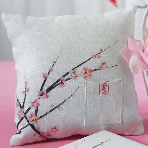 Cherry Blossom Wedding Ring Bearer Pillow 