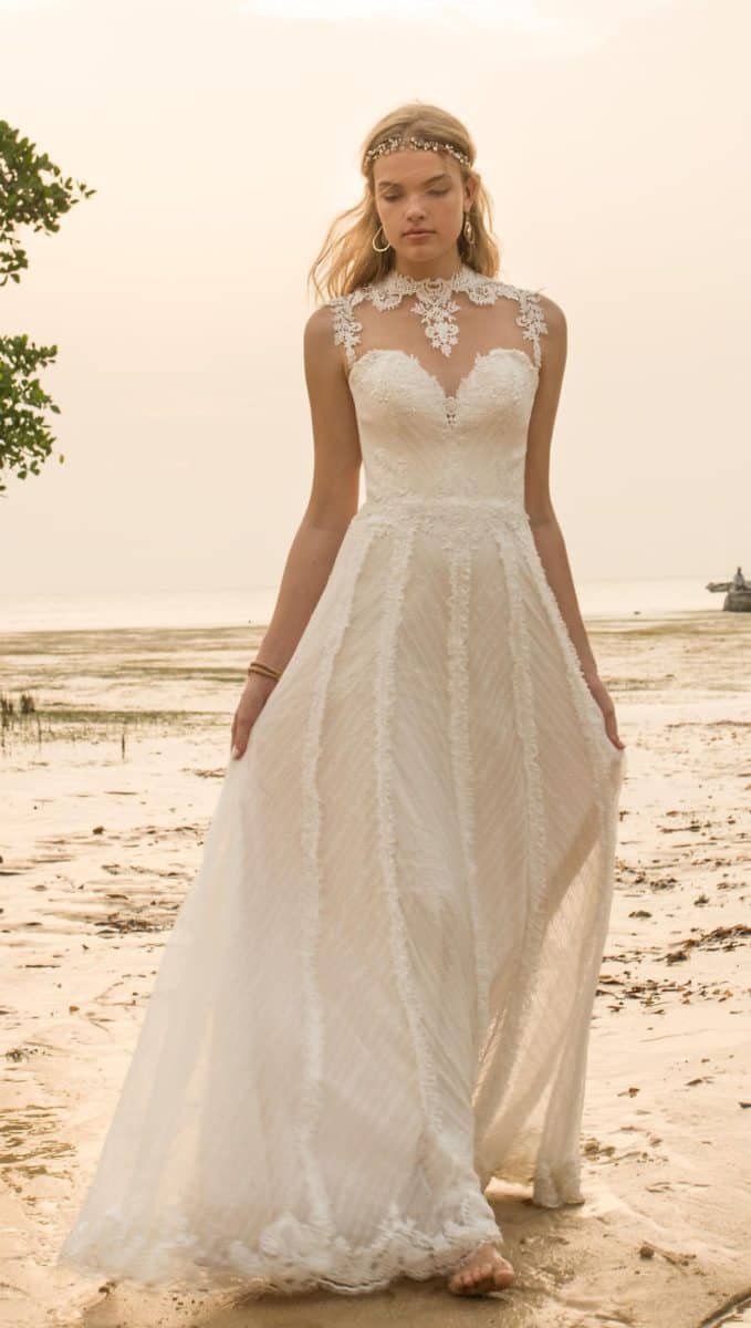  illusion lace wedding dress bhldn nightfall gown