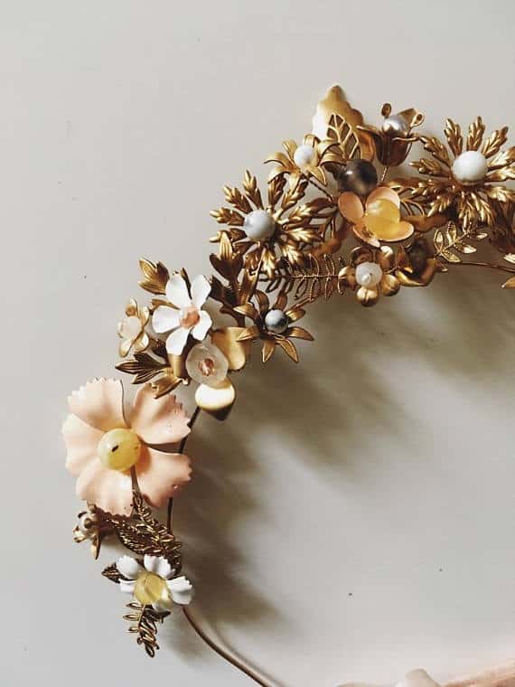 brass flower crown