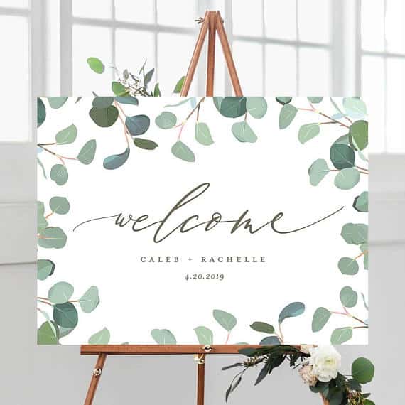 eucalyptus wedding sign