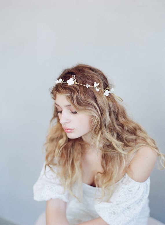 floral wedding headpiece by twigs and honey