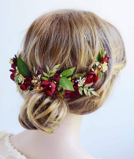 handmade fall floral crown for a bride