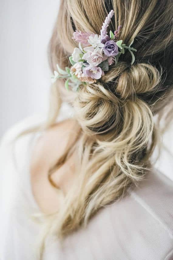 Lavender Flower Bridal Flower Girl Bridesmaid Hair Accessories Dried Lavender Bridal Big Hair Comb