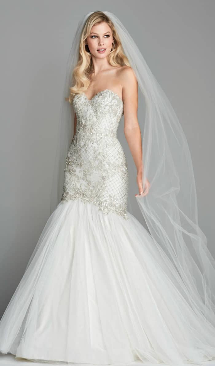 Mermaid embellished wedding dress Lindell Wtoo