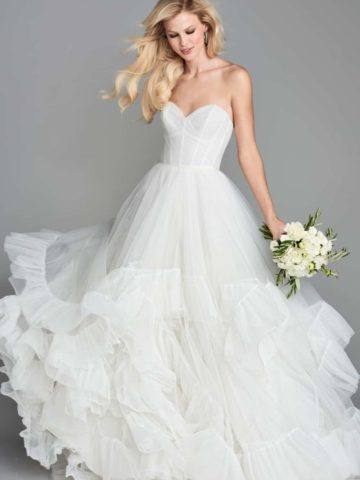 Tiered ruffled ballgown wedding dress