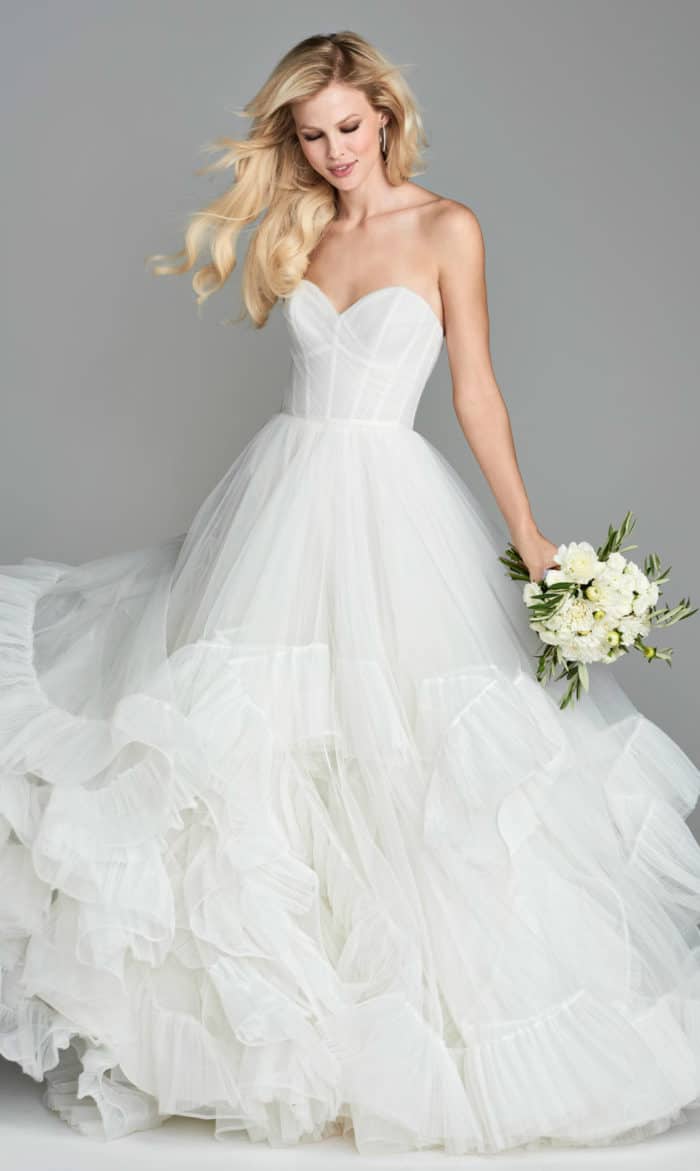 Tiered ruffled ballgown wedding dress