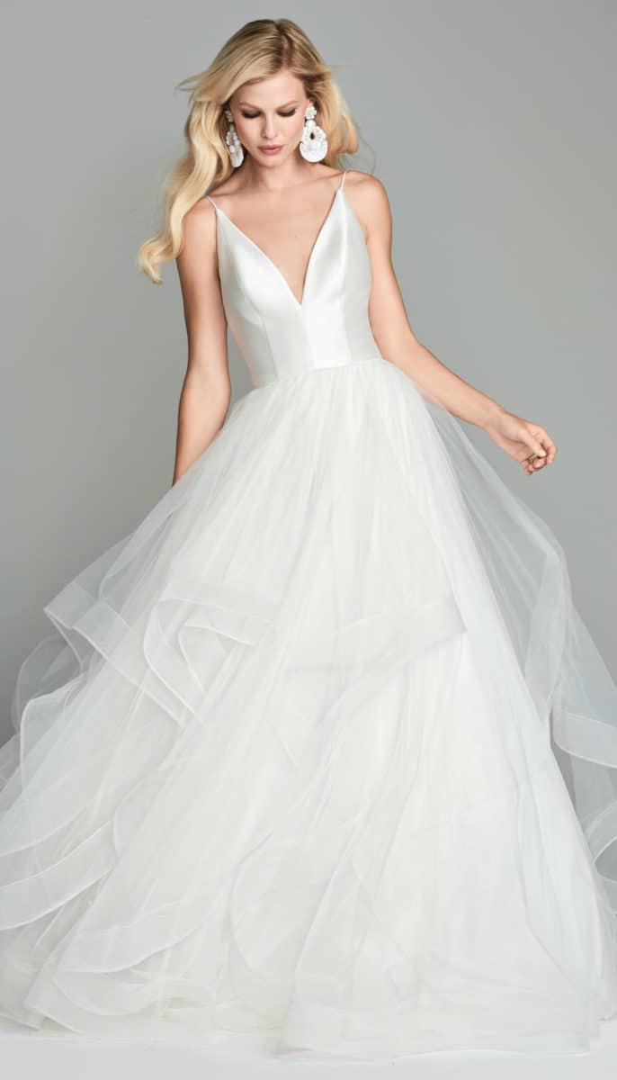 Tiered tulle ballgown wedding dress