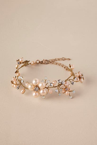 pink blossom wedding bracelet