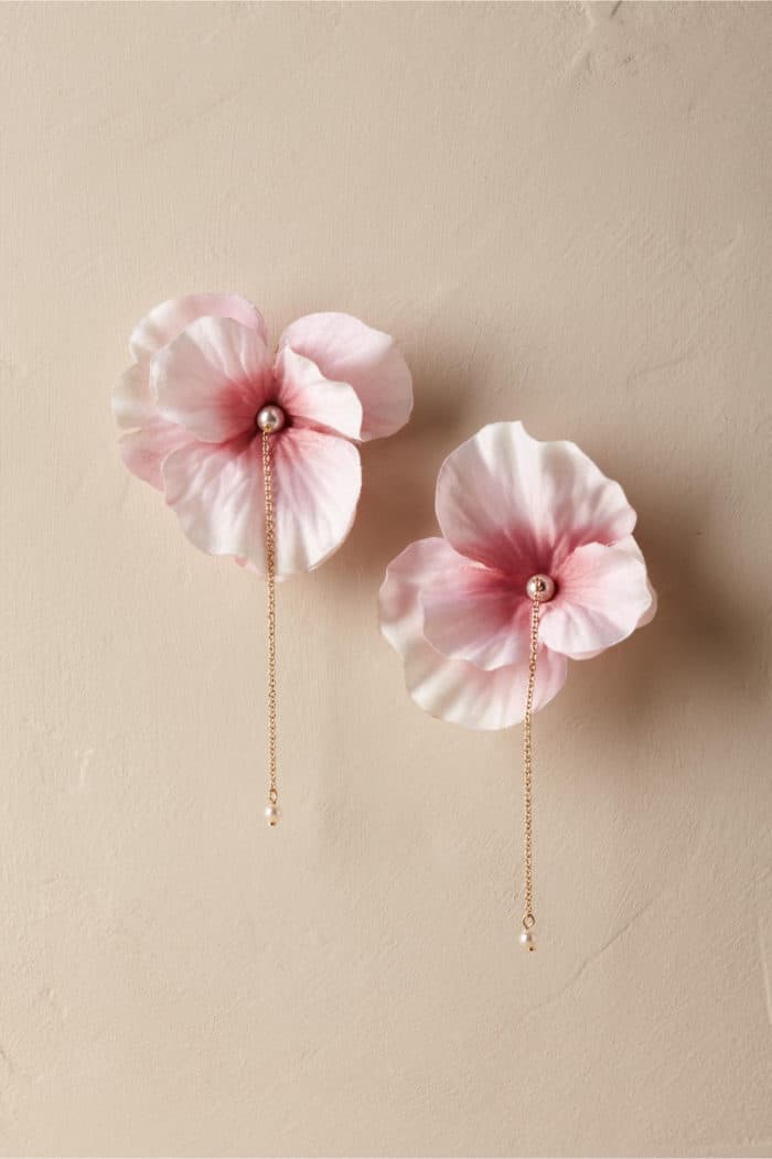 pink cherry blossom earrings for wedding