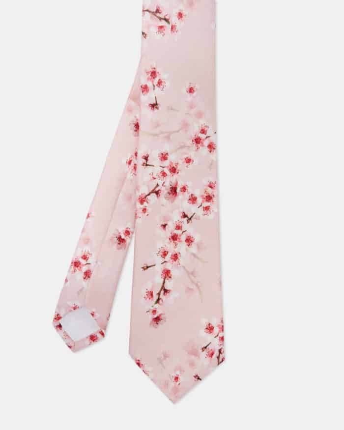 pink cherry blossom tie