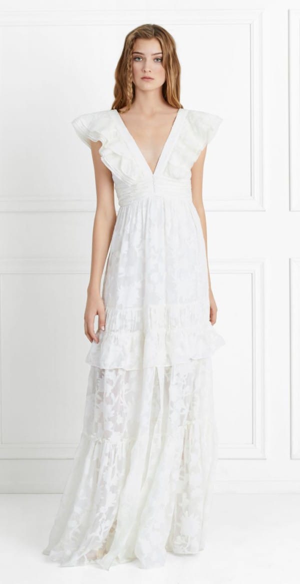 violet fil gown ruffle wedding dress by Rachel Zoe under 1000