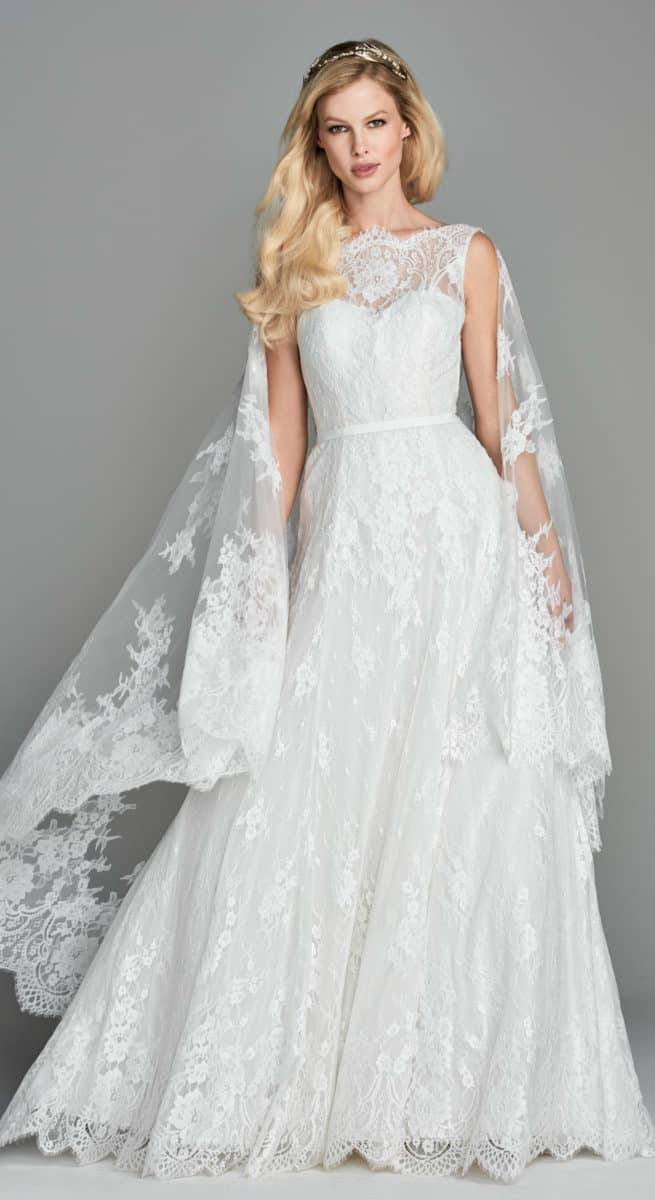 Lace cape wedding dress Ilona by Wtoo