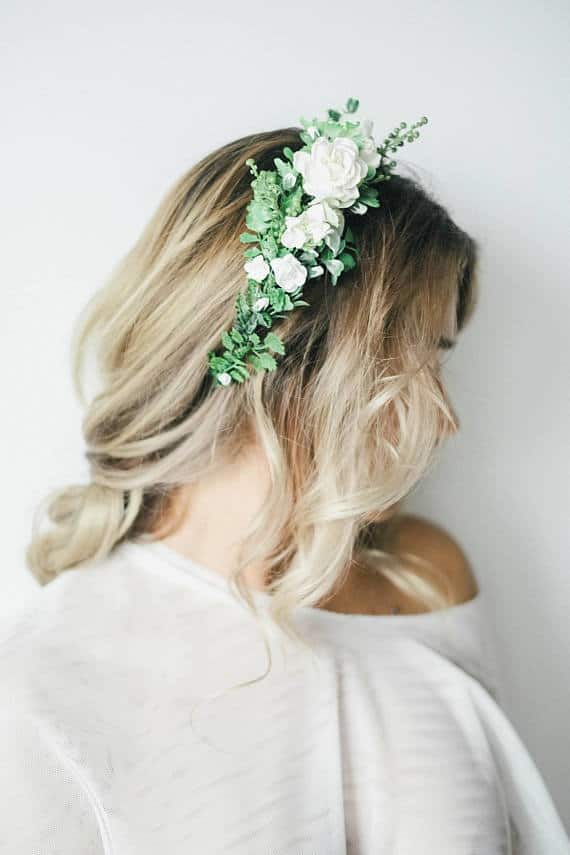 white floral headpiece