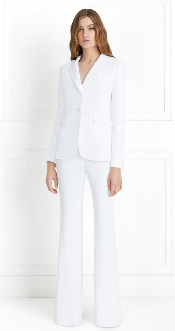 white wedding suit | white sequin wedding suit