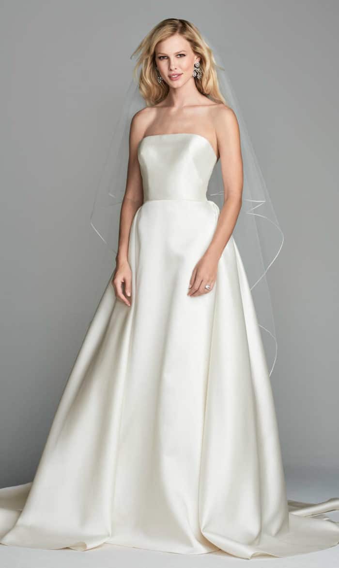 Strapless silk callgown wedding dress Atlee Wtoo