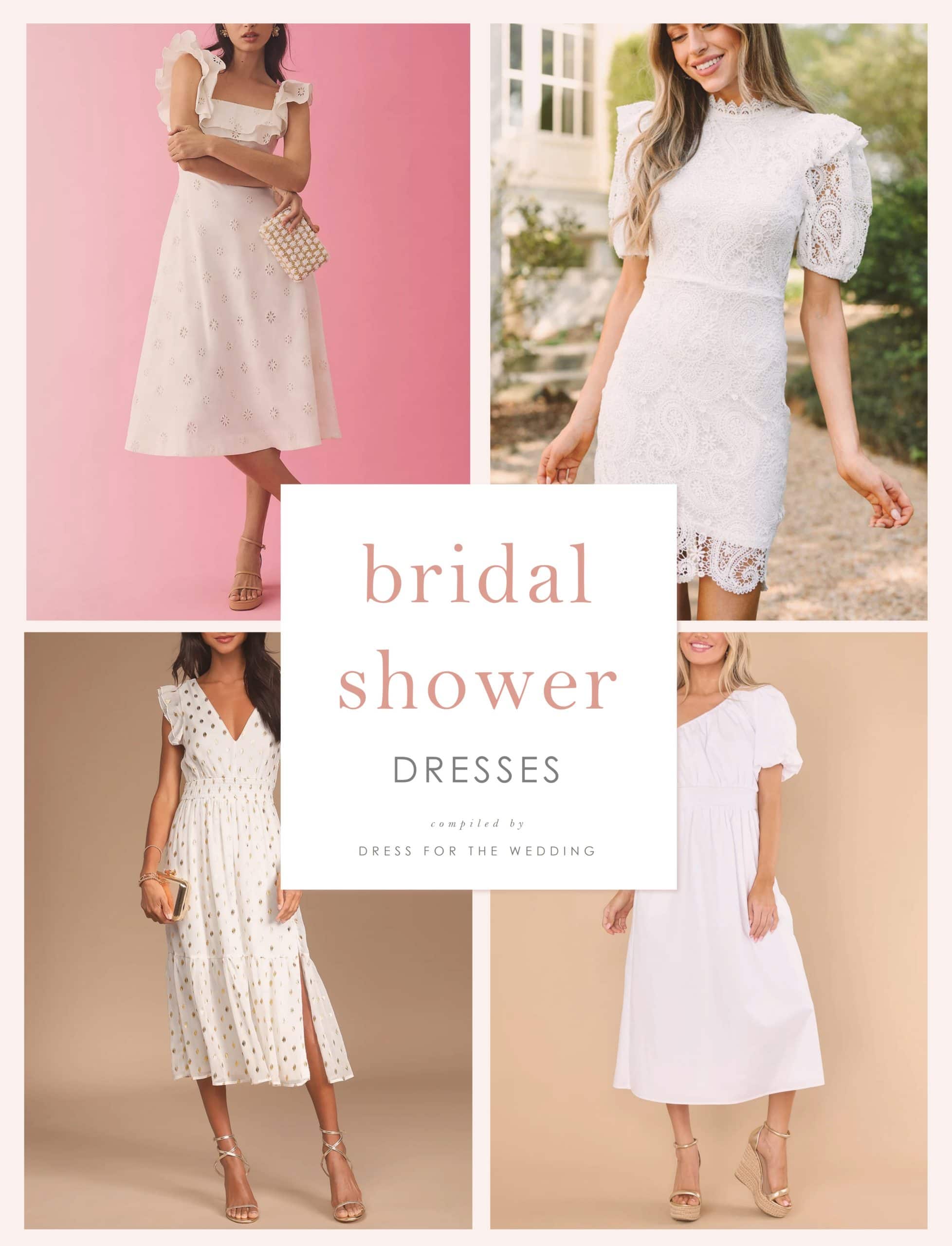 white dress for bridal shower