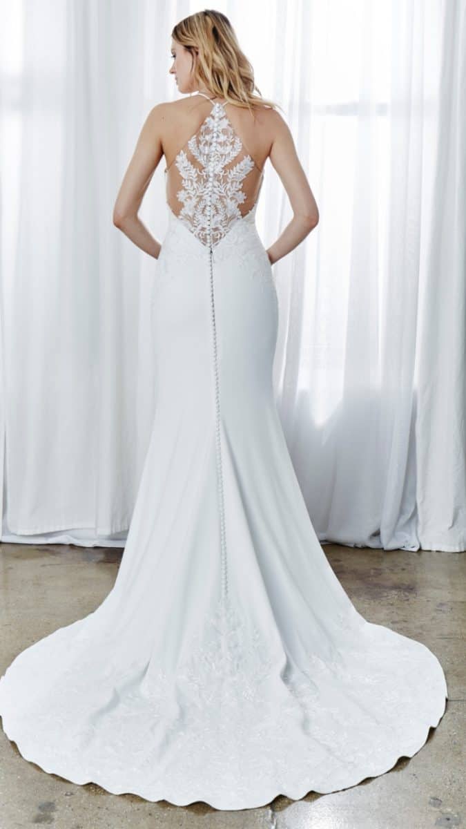 statement back wedding dress