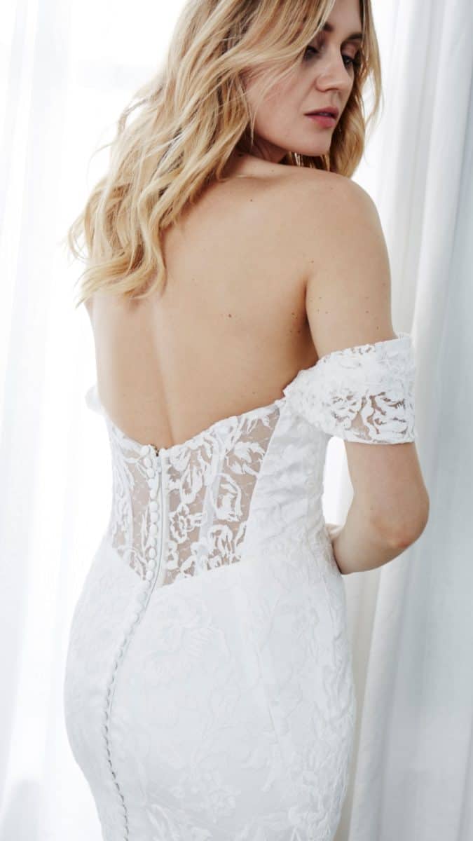 statement back off the shoulder wedding dress eva kelly faetanini