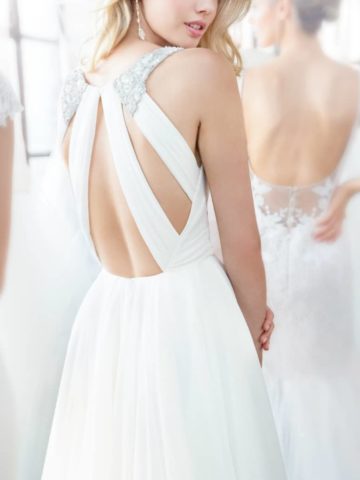 Kona Blush by Hayley Paige beautiful beaded strap open back wedding dress