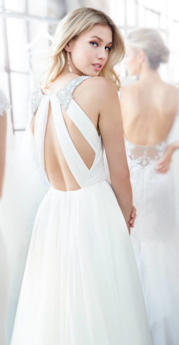 Kona Blush by Hayley Paige beautiful beaded strap open back wedding dress