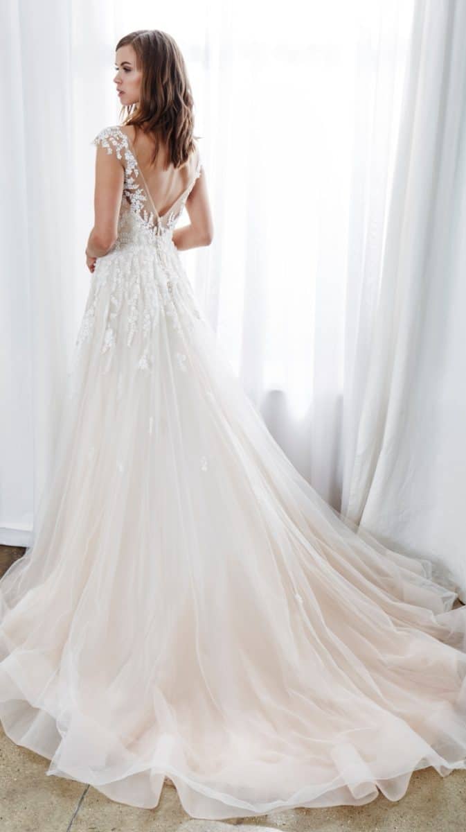 low back blush ballgown embroidered bridal gown aubrey by kelly faetanini