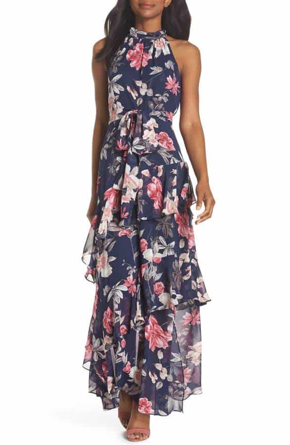 floral maxi dress for beach wedding