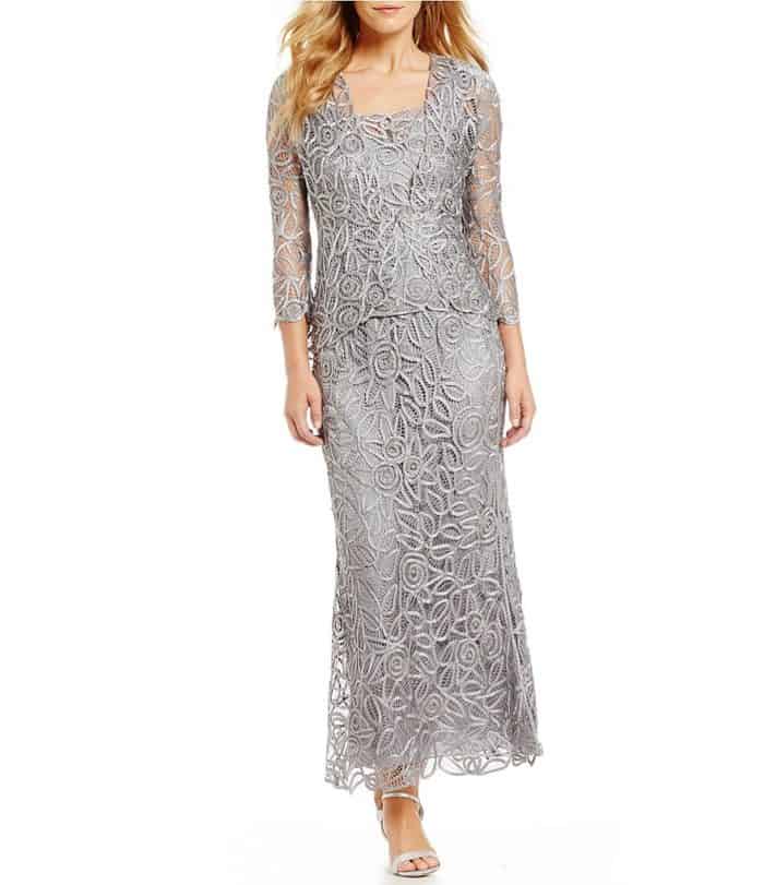 silver mother of the bride dress with jacket