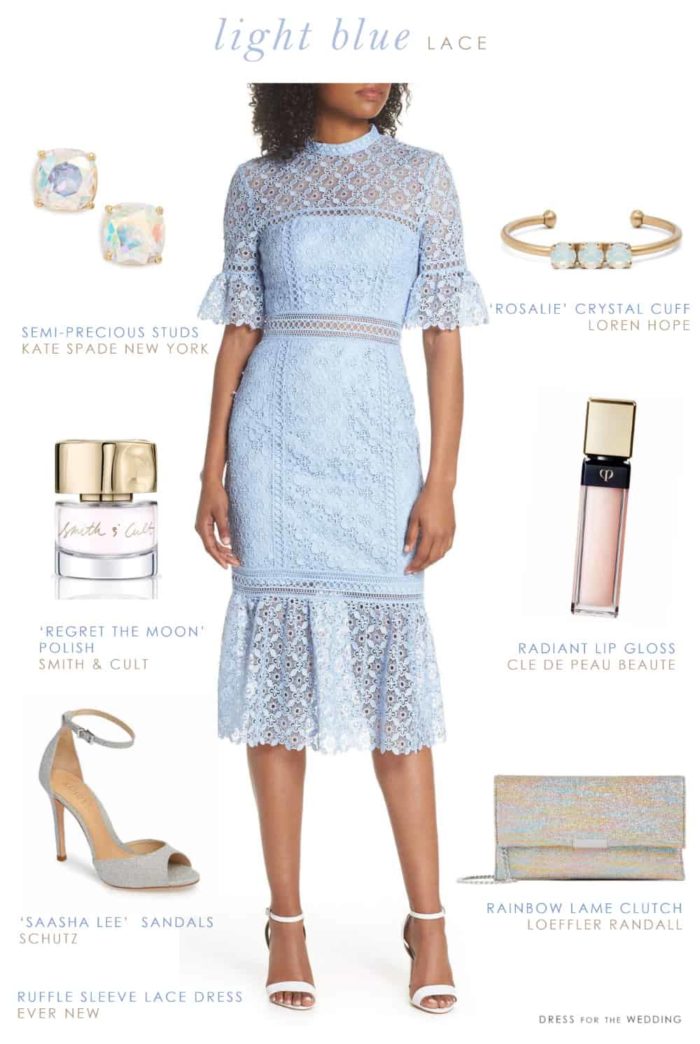 Light Blue Lace Dress - Outfit for a Wedding Guest